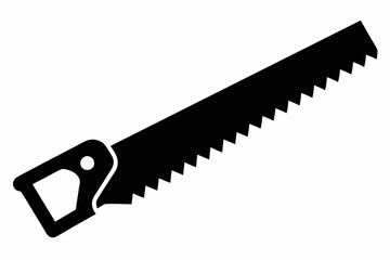 Hand saw silhouette vector isolated on white background