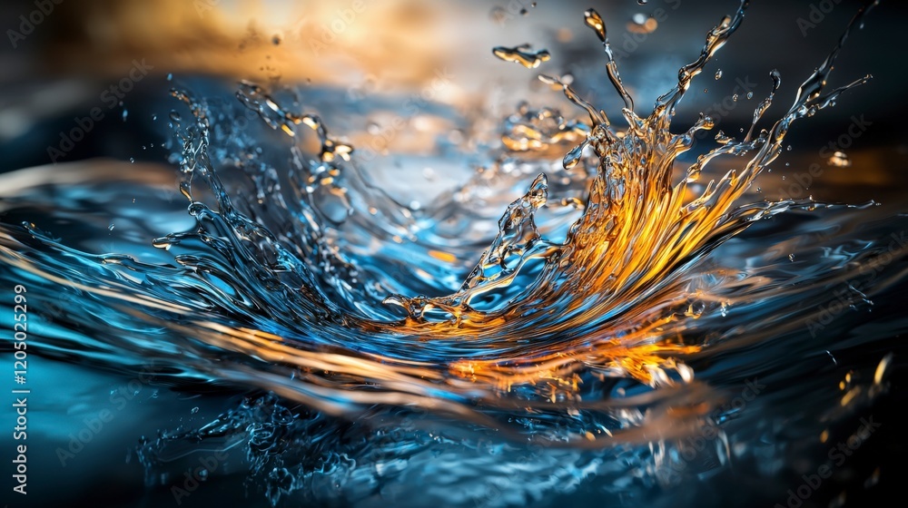 Poster dynamic water splash art nature image vibrant environment close-up fluid motion concept for seo impa