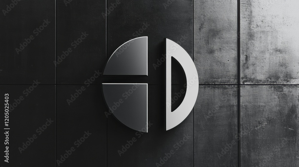 Poster design of a modern logo on a textured dark background in a contemporary environment for branding pur