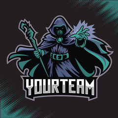 Witch Devil Magic Mascot Team Esports Logo Vector Illustration