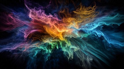 Obraz premium Dynamic cosmic light patterns resembling aurora borealis abstract art digital creation vibrant colors artistic perspective