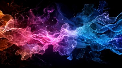 Obraz premium Dynamic flow of abstract electromagnetic waves in iridescent patterns digital art vibrant colors abstract concept