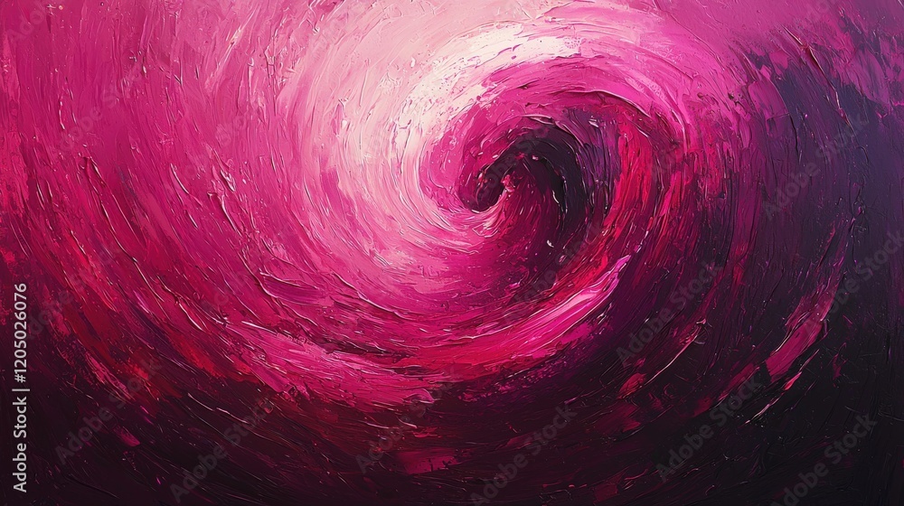 Poster abstract swirl of deep pink and magenta paints creating a dynamic motion effect
