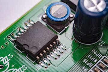 High-Resolution Close-Up of a Computer Motherboard