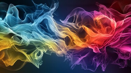 Fototapeta premium Abstract soundwaves flowing in vibrant colors digital art abstract style colorful background artistic concept