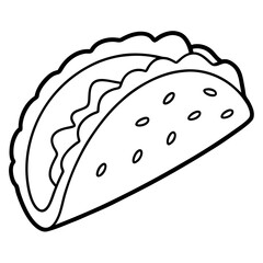 Elegant Taco Outline Vector Illustration