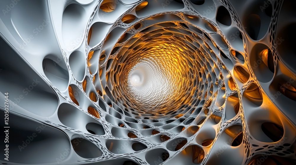 Leinwandbilder Dynamic twisting circles abstract design digital artwork 3d environment close-up view visual illusion concept