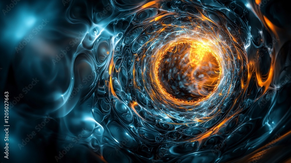 Leinwandbilder dynamic energy circles rotating in a cosmic tunnel digital art vibrant environment abstract viewpoin