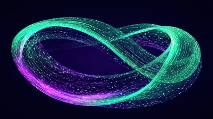 Vibrant Glowing Waves Creating Infinite Loop in Abstract Modern Art Style