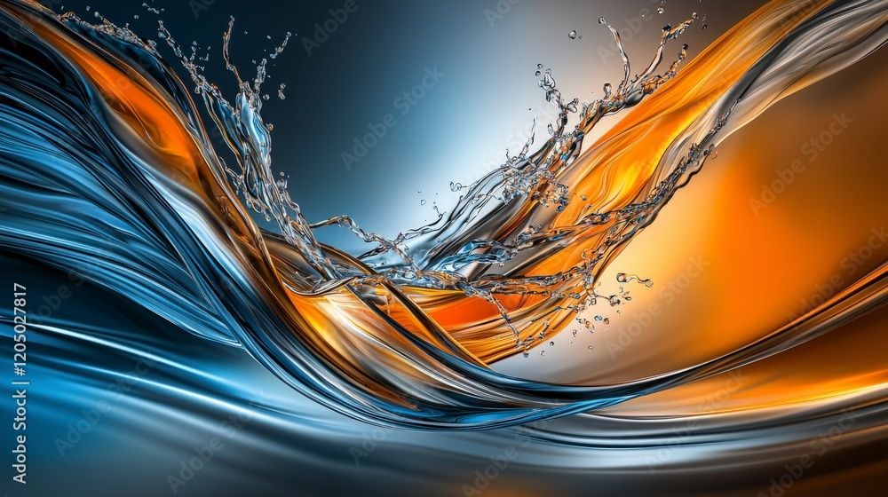 Poster dynamic water flow displaying curved lines artistic background high-resolution imagery abstract envi