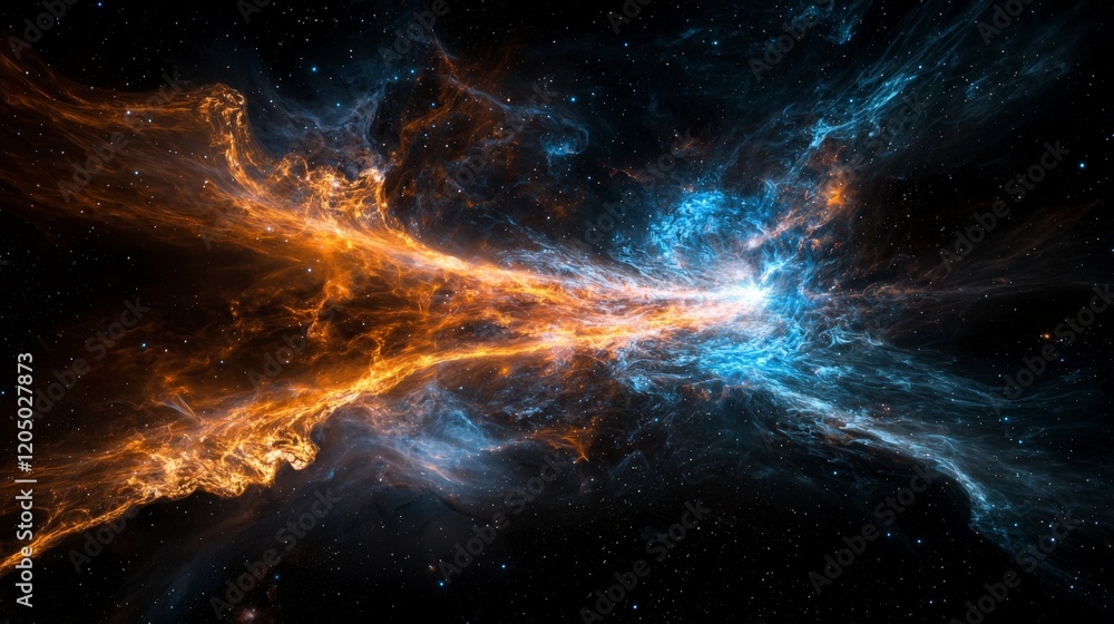 Leinwandbilder cosmic collision of light and dark outer space digital art vastness celestial viewpoint universe con