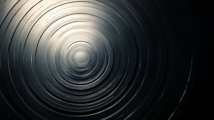 Fototapeta premium Concentric Circles Dark Metallic Surface Design