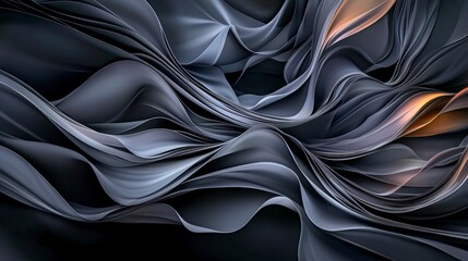 Fototapeta premium Curved lines flowing and bending in abstract design digital art contemporary environment close-up view nature concept