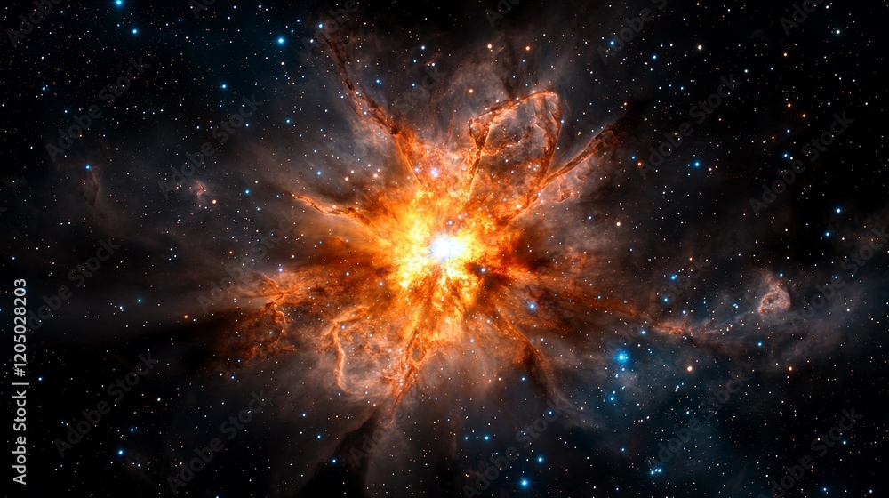 Aufkleber exploding star event in deep space cosmic phenomenon stellar environment radiant viewpoint astronomi