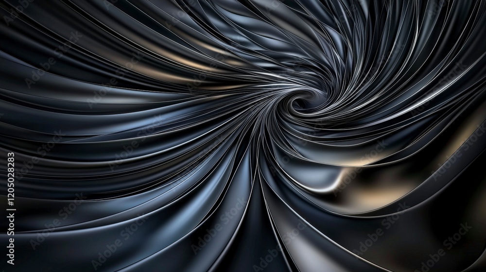 Poster Flowing lines mimicking water movement in abstract design digital art modern environment dynamic perspective