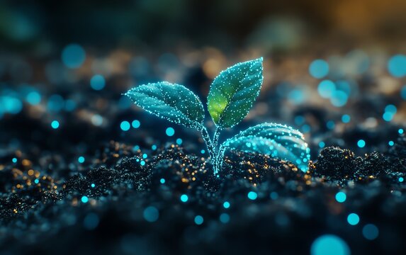 Seedling emerging from soil
