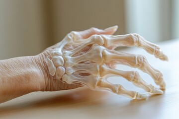 Hand Health Awareness: Anatomical Illustration of Bones and Joints