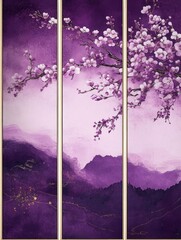 Purple Tree with White Flowers