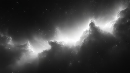 Fototapeta premium Monochromatic nebula with bright center.