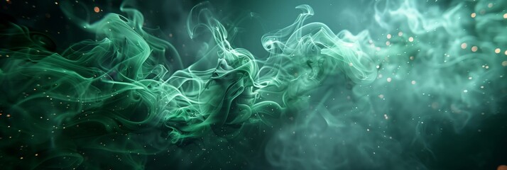 green smoke, dark background, wallpaper, cinematic, realistic