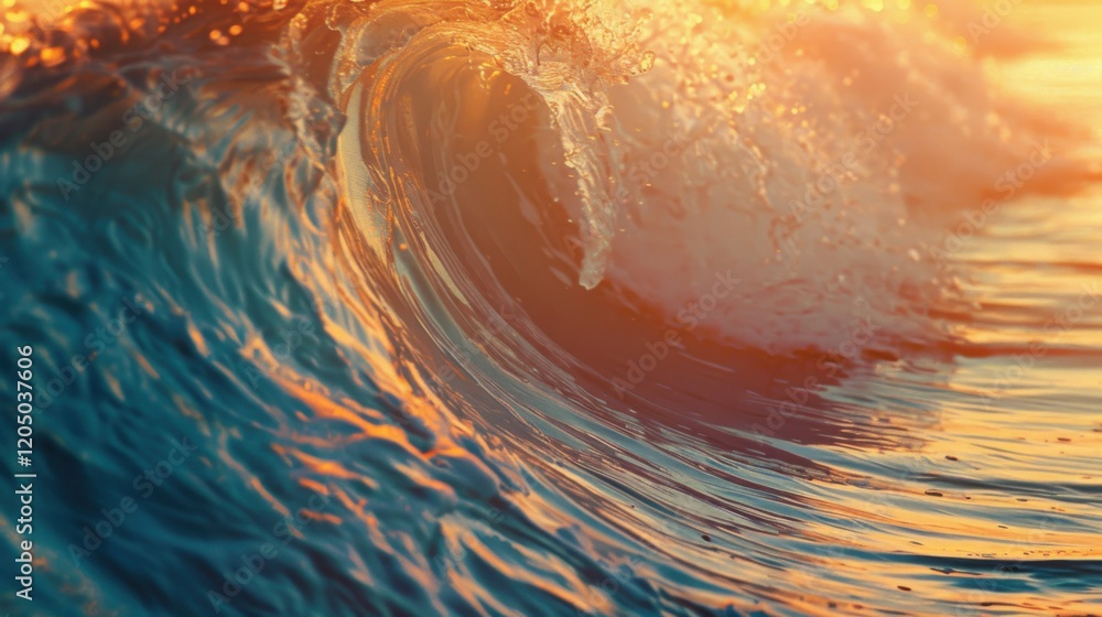Poster close-up of a nice wave background or texture, featuring light trails and colorful hues, perfect for