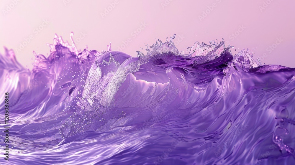 Poster a smooth wave background or texture with violet tones, perfect for projects related to sound, waves,