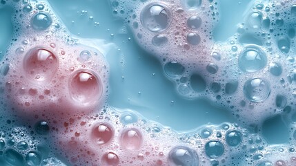 Abstract image of soap bubbles water texture.
