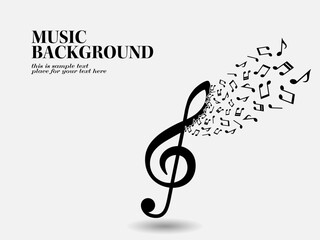 音符の粒子ピースが浮かぶ音楽テーマの背景