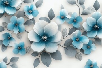 Elegant floral arrangement with blue flowers and silver glitter