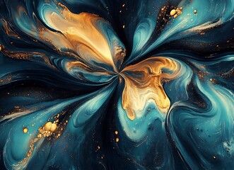 Obraz premium Swirling Explosion of Vibrant Colors and Fluid Motions in a Captivating Digital Art Piece