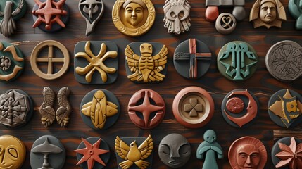 Fototapeta premium Design a series of 3D clay icons that represent various food and culinary concepts, such as fruits, vegetables, and different cuisines Use a mouthwatering 