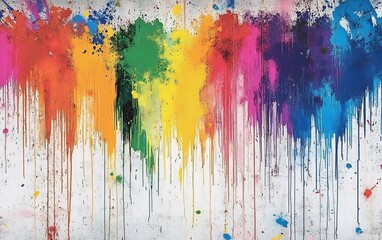Fototapeta premium Vibrant Colorful Paint Splatter Explosion on Abstract Background with Dynamic Movement and Expression