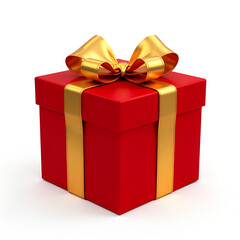 Obraz premium Red Gift Box with a Golden Bow