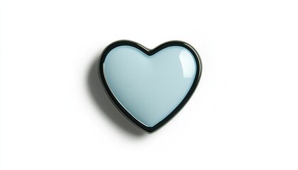 Fototapeta premium a blue heart shaped glass object on a white surface 