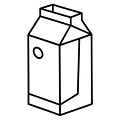 Milk Carton Line Art Illustration