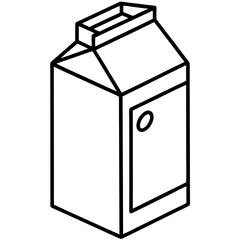 Milk Carton Line Art Illustration