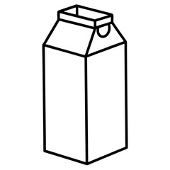 Milk Carton Line Art Illustration