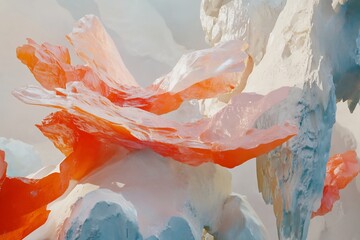 Fototapeta premium Vibrant Fluid Expression in Colorful Contemporary Digital Painting