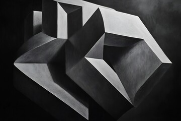 Striking Geometric Shapes and Architectural Composition in Monochrome