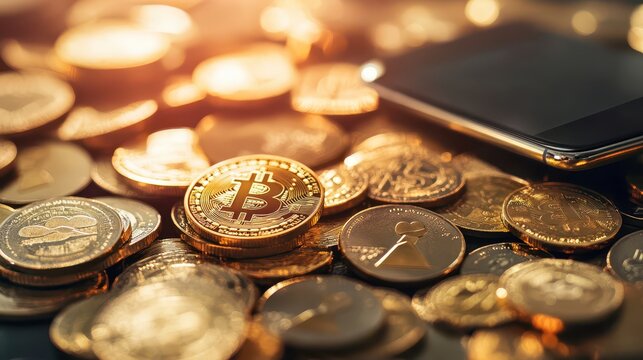 An investor using a cryptocurrency app on their smartphone to buy and sell digital currencies with ease.