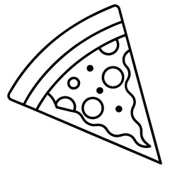 Minimalist Pizza Slice Line Art