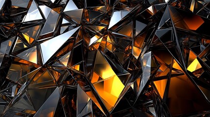 Fototapeta premium Mesmerizing Geometric Fractal Prism Reflections in Shimmering Iridescent Tones