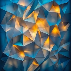 Fototapeta premium Kaleidoscopic Polygon Mosaic with Glimmering Crystalline Textures