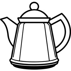 Fototapeta premium Minimalist Tea Kettle Line Art Vector