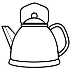 Fototapeta premium Minimalist Tea Kettle Line Art Vector