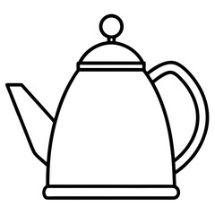 Minimalist Tea Kettle Line Art Vector