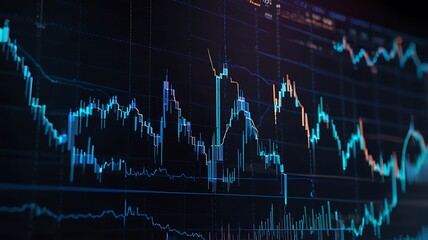 Dynamic Stock Market Chart: Teal and Orange Data Visualization