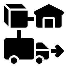 scm, supply chain management, supply chain, logistics, distribution, workflow, process, system solid or glyph icon