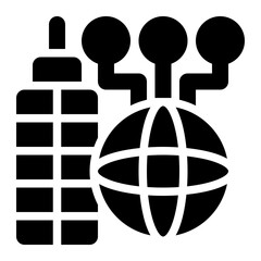 globalization, global erp, global company, global business, erp, global corporate, global enterprise solid or glyph icon