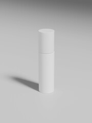 round plastic bottle mockup, cylindrical PET bottle packaging, white tube container, personal care product round shape tube packaging, PET Squeeze bottle, slim cylinder container mockup